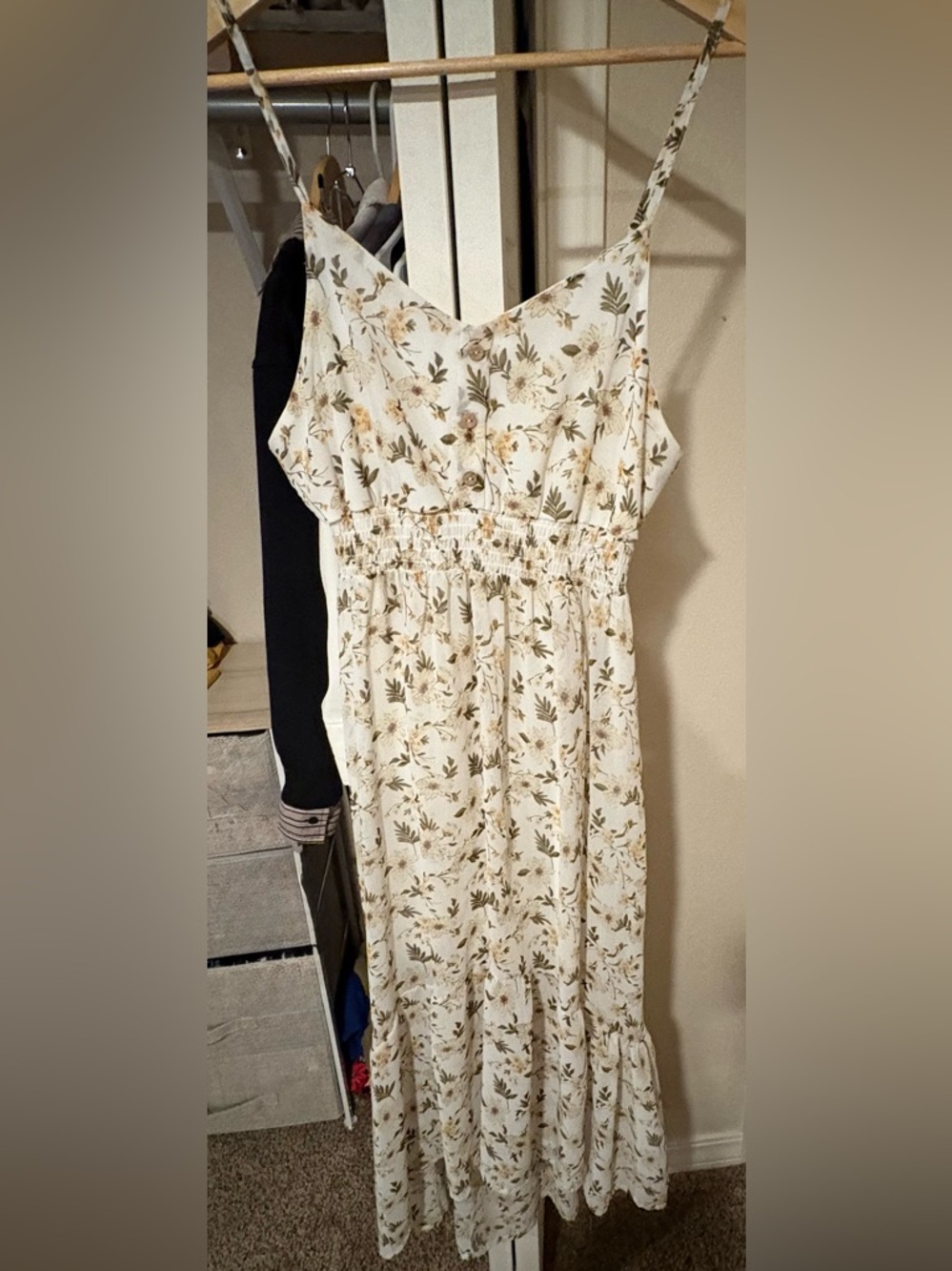 White Floral Button-Front Sundress
